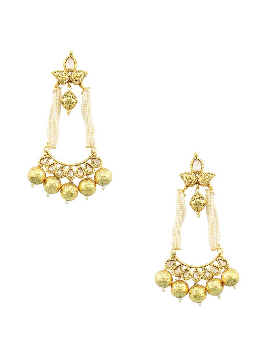 EARRING in CHECKERED POLKI Style | Design - 16934