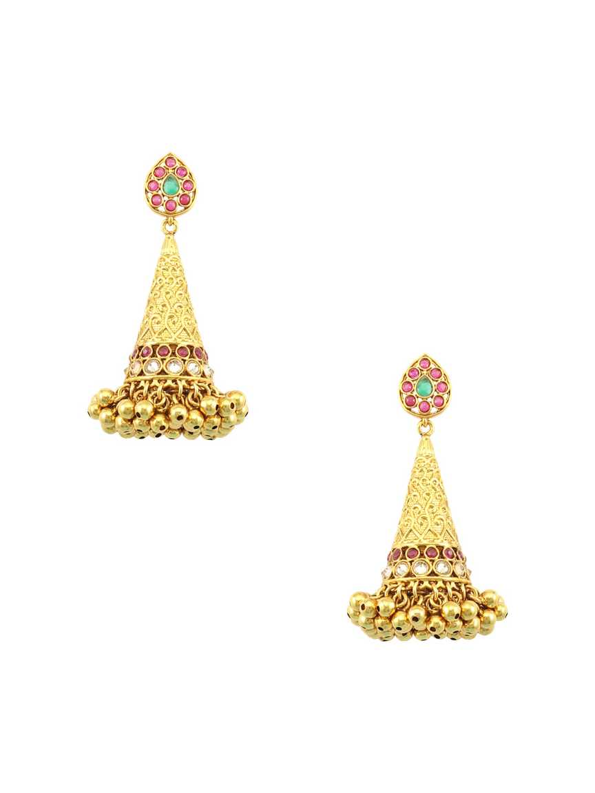 EARRING in CHECKERED POLKI Style | Design - 16942