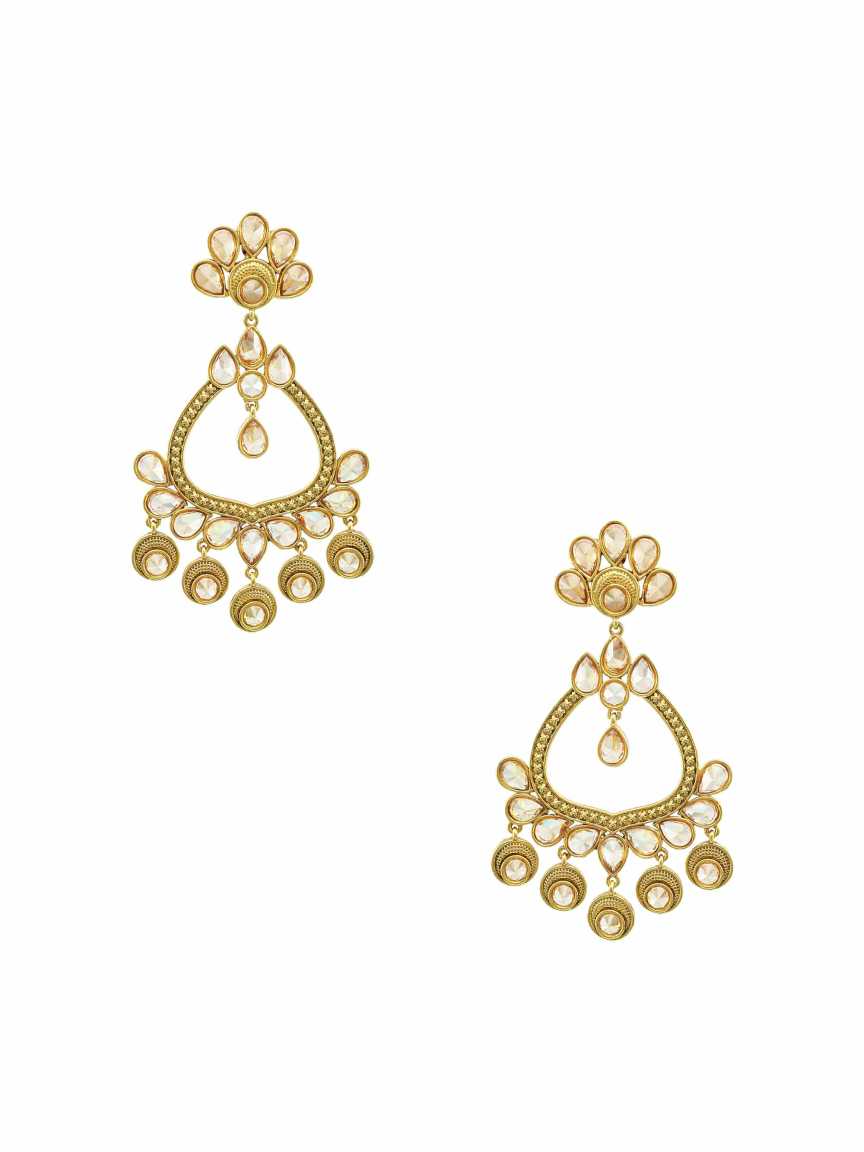 EARRING in CHECKERED POLKI Style | Design - 17050
