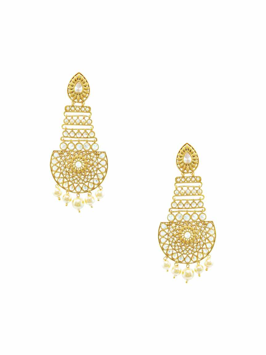 EARRING in CHECKERED POLKI Style | Design - 17051