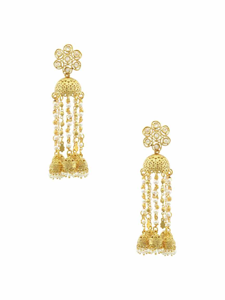EARRING in CHECKERED POLKI Style | Design - 17052