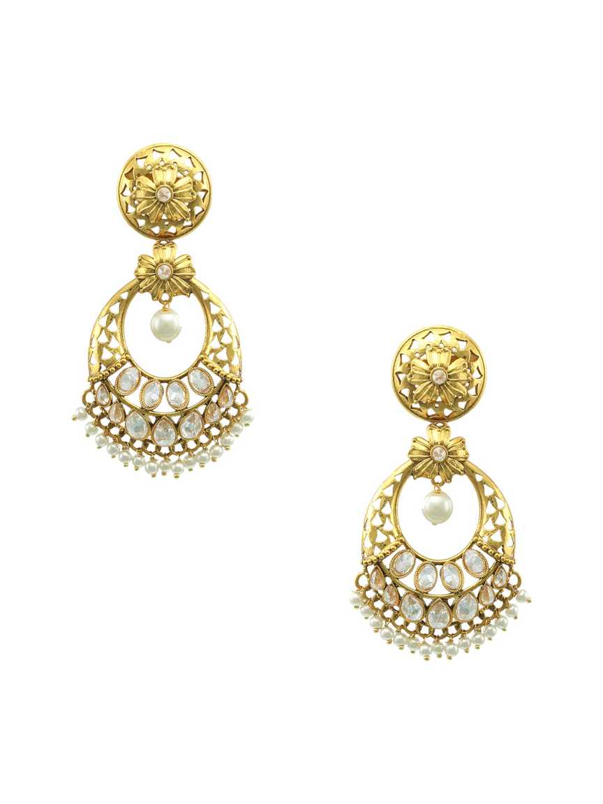 EARRING in CHECKERED POLKI Style | Design - 17181