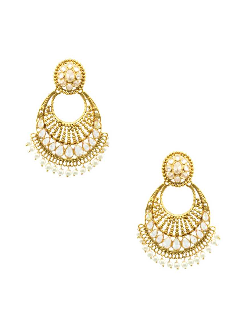 EARRING in CHECKERED POLKI Style | Design - 17196