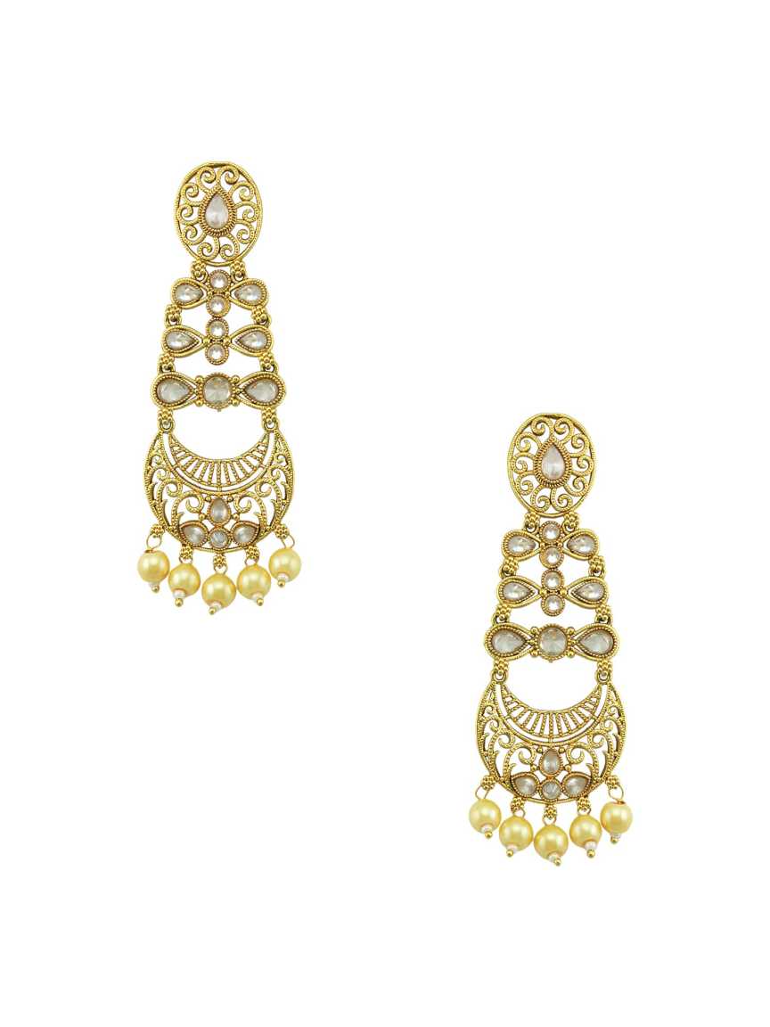 EARRING in CHECKERED POLKI Style | Design - 17356