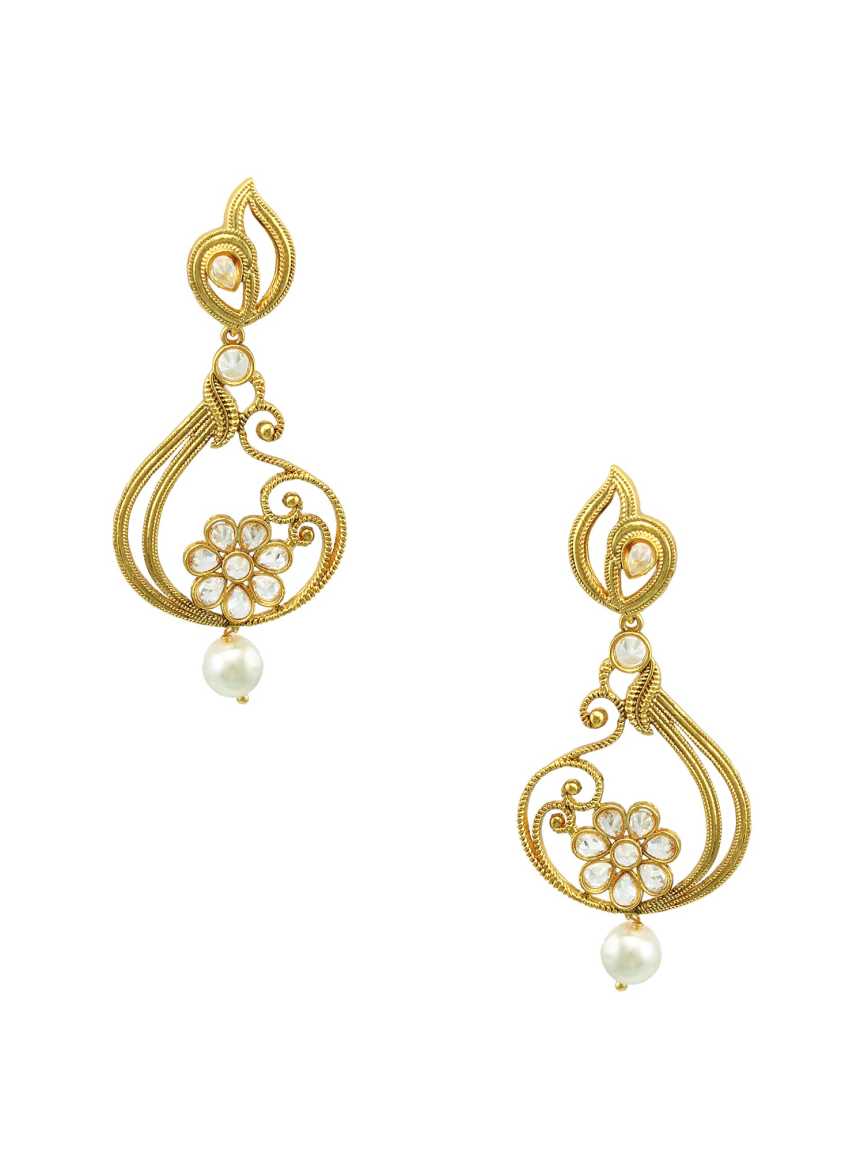 EARRING in CHECKERED POLKI Style | Design - 17423