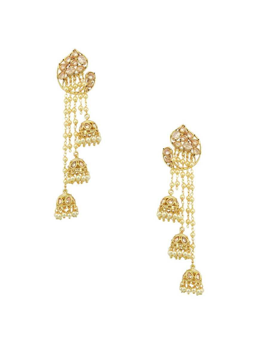 EARRING in CHECKERED POLKI Style | Design - 17425