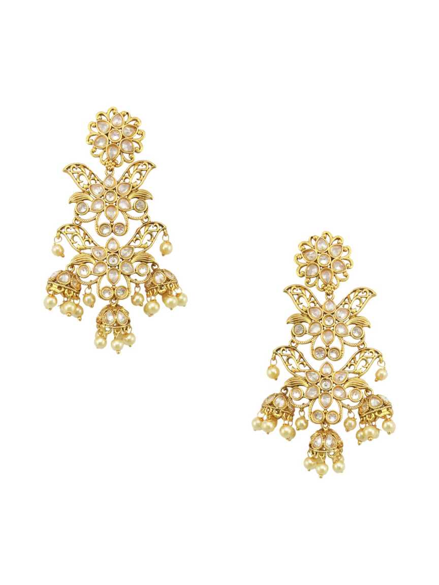 EARRING in CHECKERED POLKI Style | Design - 17441