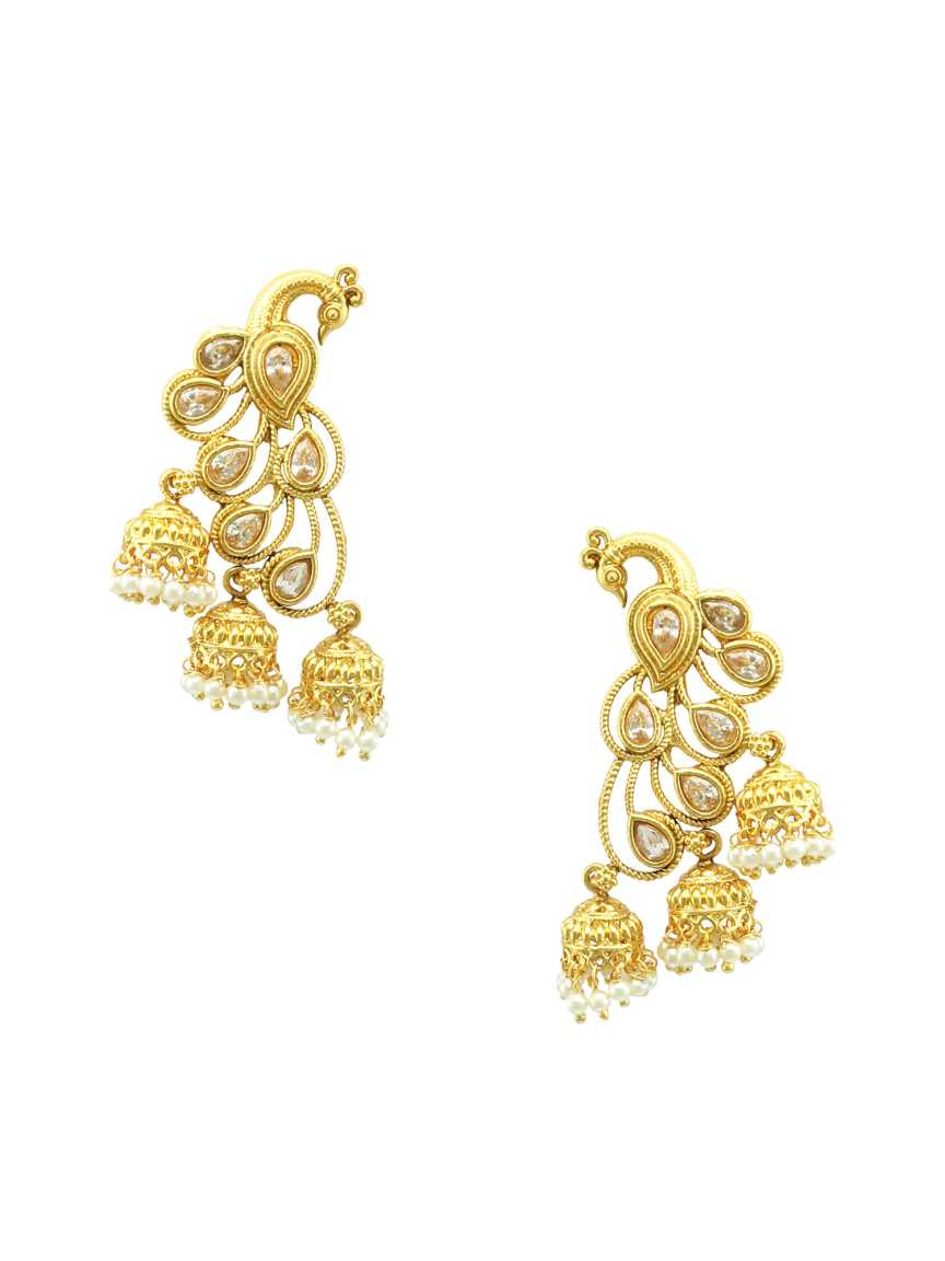 EARRING in CHECKERED POLKI Style | Design - 17463