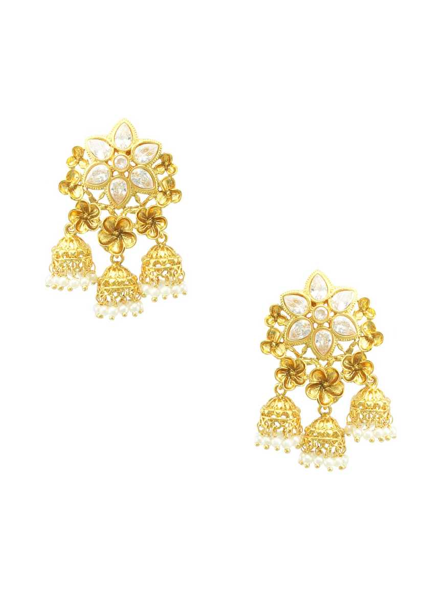 EARRING in CHECKERED POLKI Style | Design - 17465