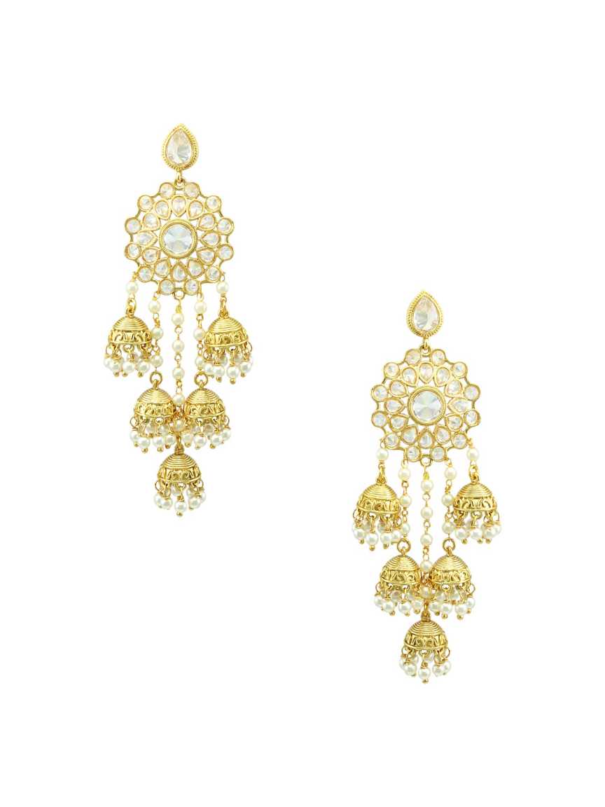 EARRING in CHECKERED POLKI Style | Design - 17474