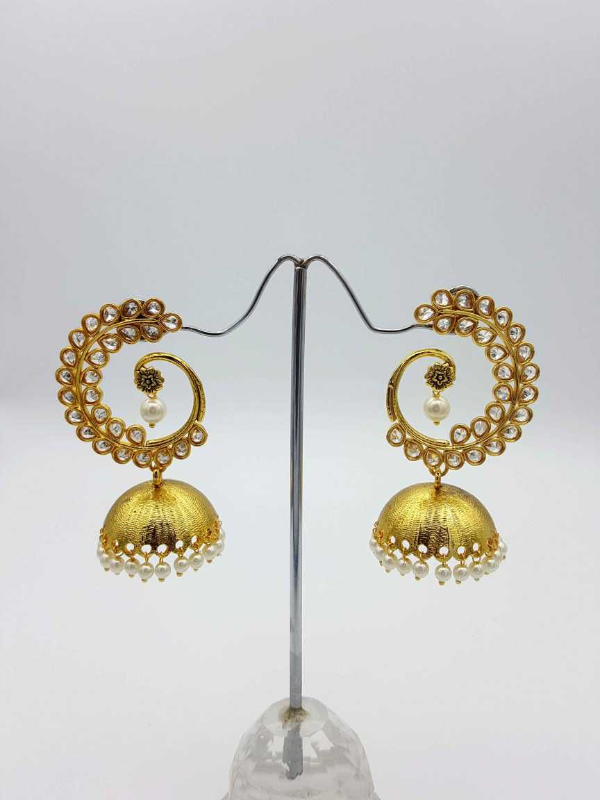 EARRING in CHECKERED POLKI Style | Design - 17590