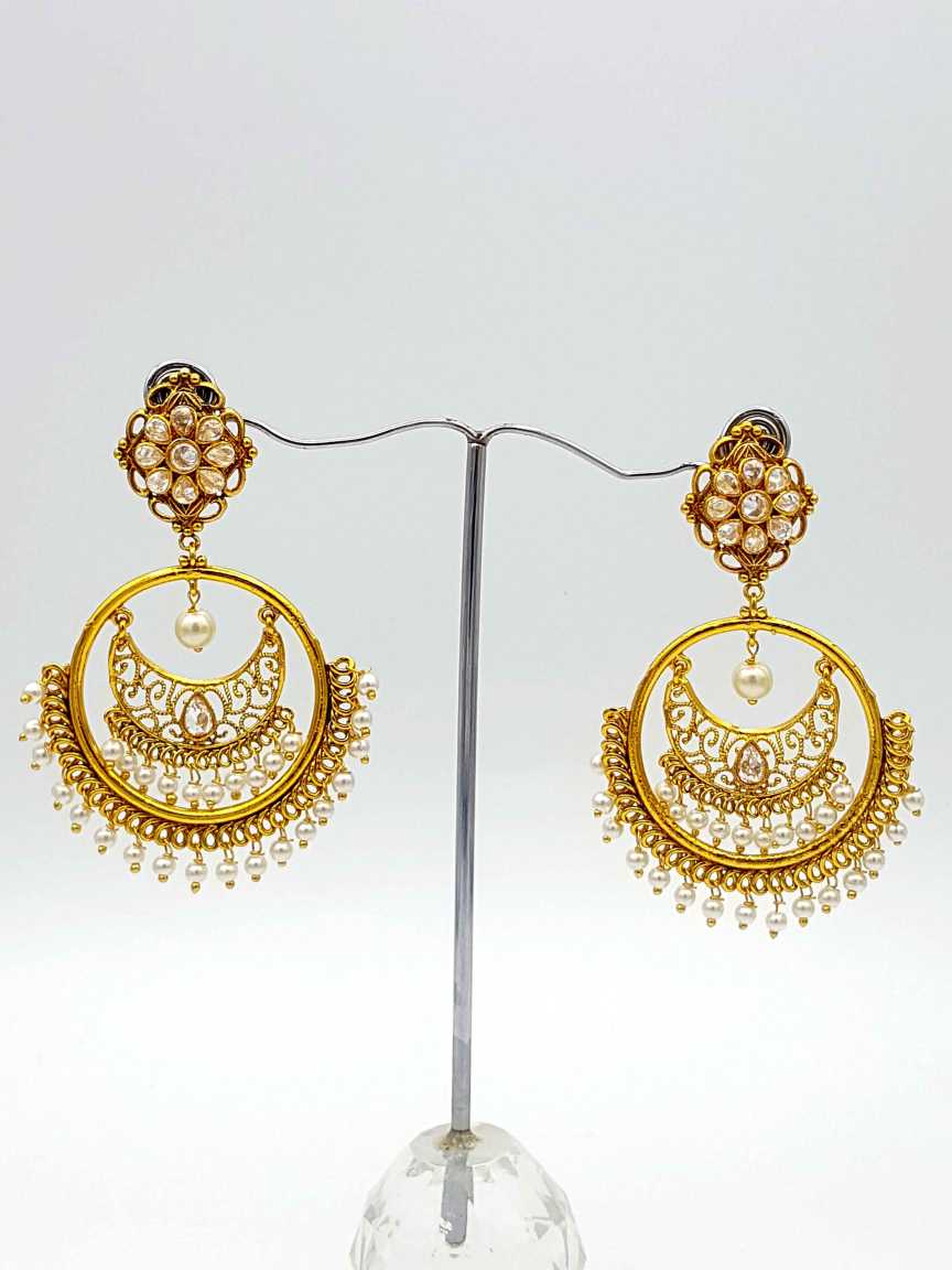 EARRING in CHECKERED POLKI Style | Design - 17634