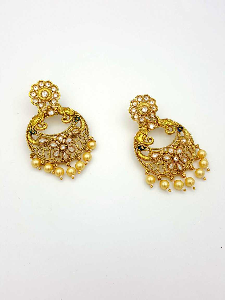 EARRING in CHECKERED POLKI Style | Design - 17643