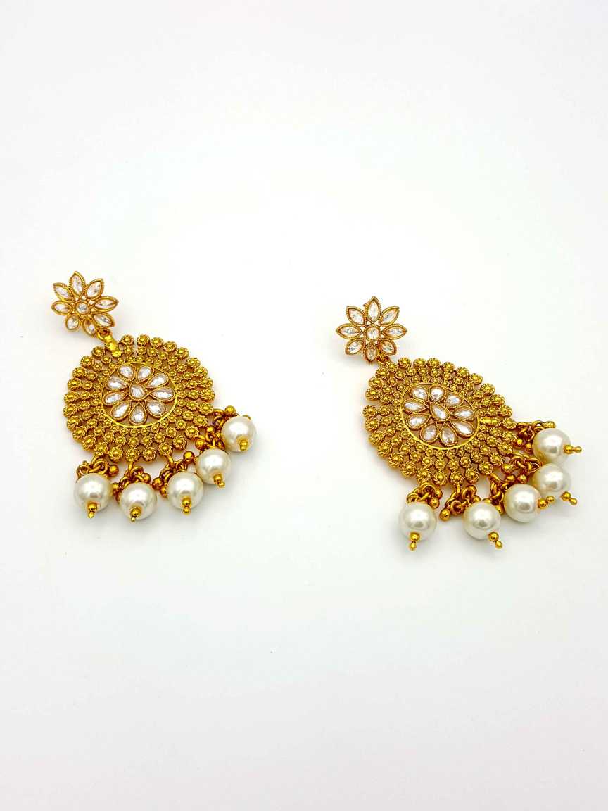 EARRING in CHECKERED POLKI Style | Design - 17644