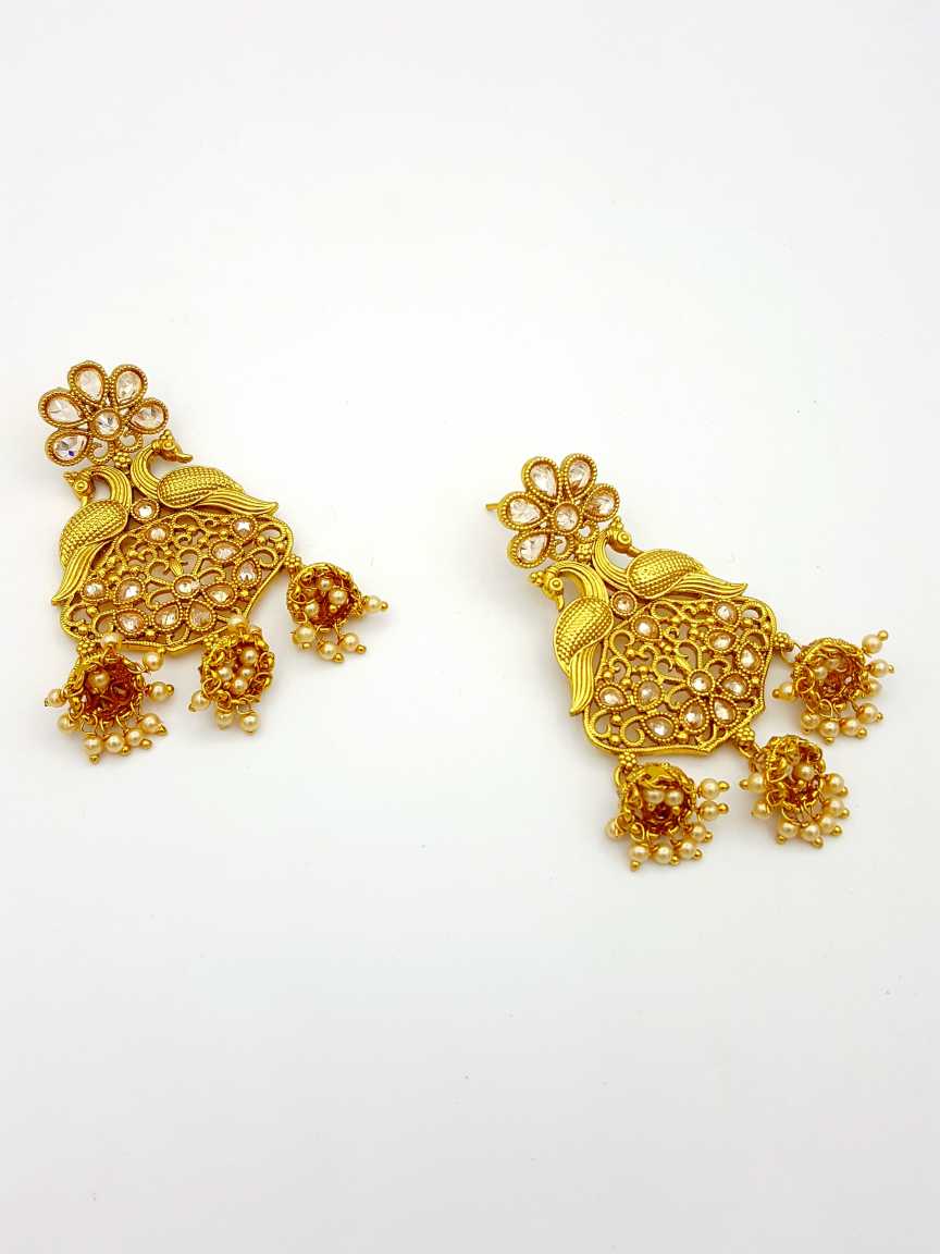 EARRING in CHECKERED POLKI Style | Design - 17679