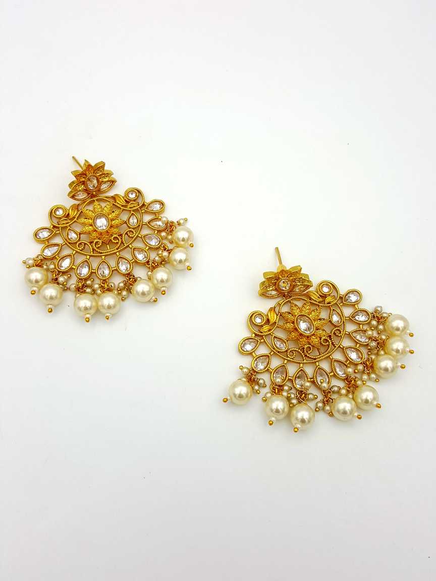 EARRING in CHECKERED POLKI Style | Design - 17754