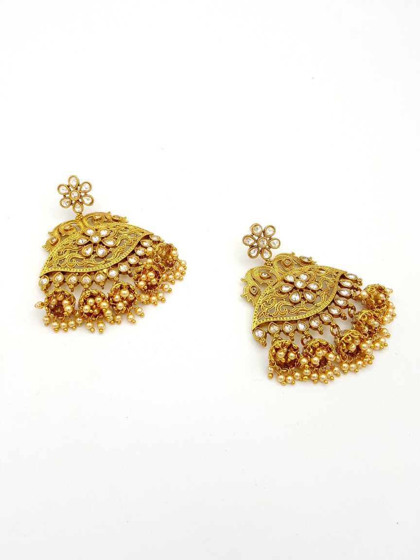 EARRING in CHECKERED POLKI Style | Design - 17878