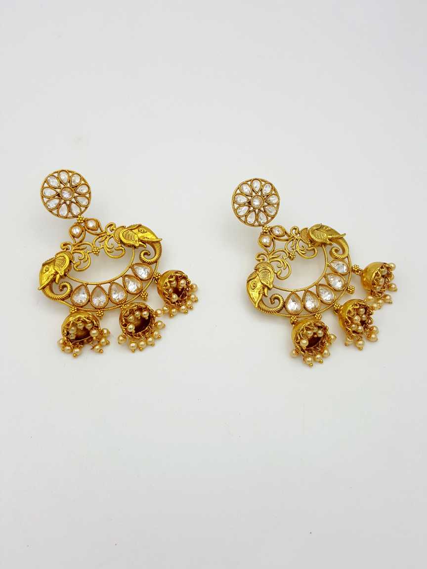 EARRING in CHECKERED POLKI Style | Design - 17921