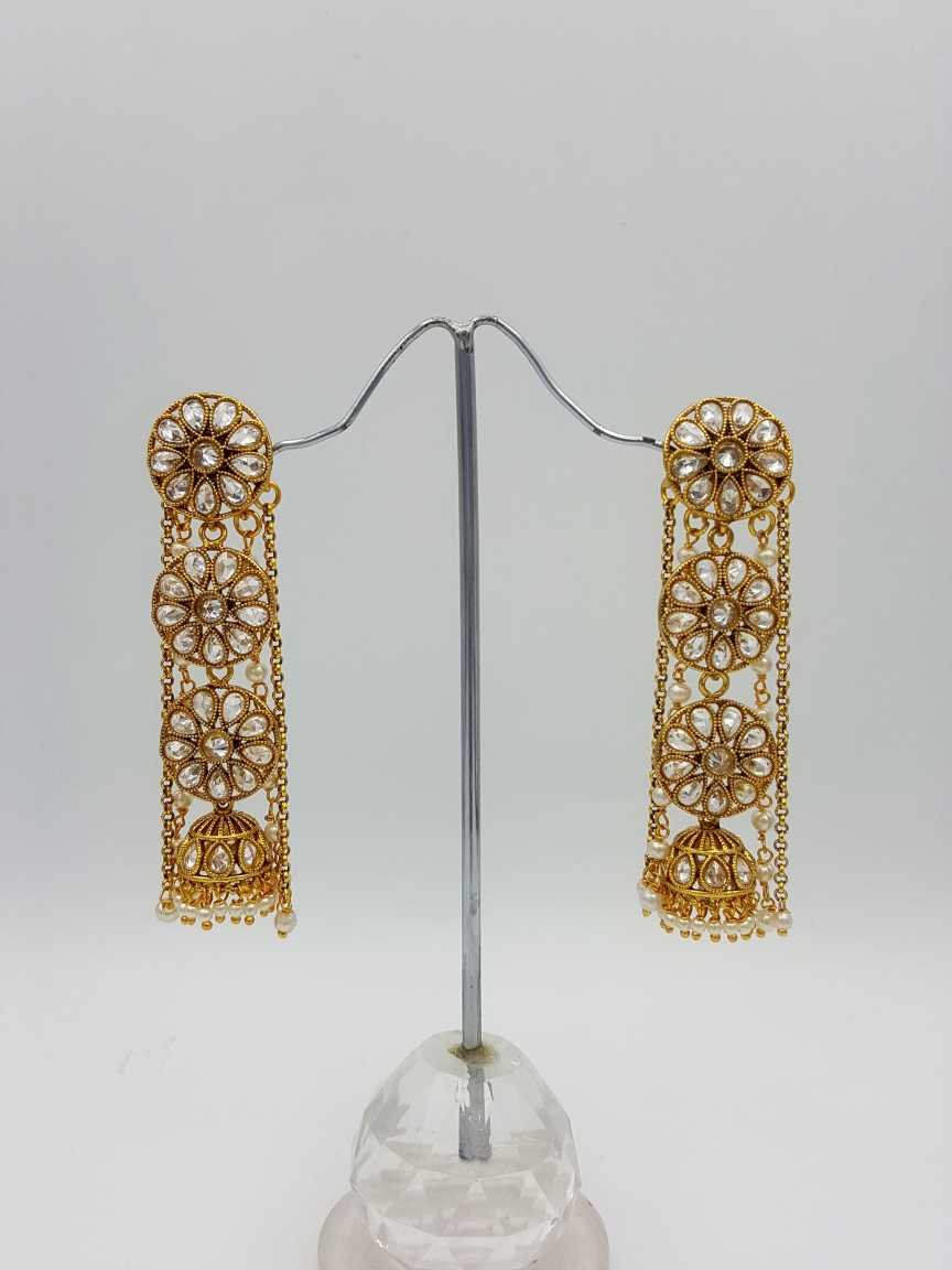 EARRING in CHECKERED POLKI Style | Design - 17937