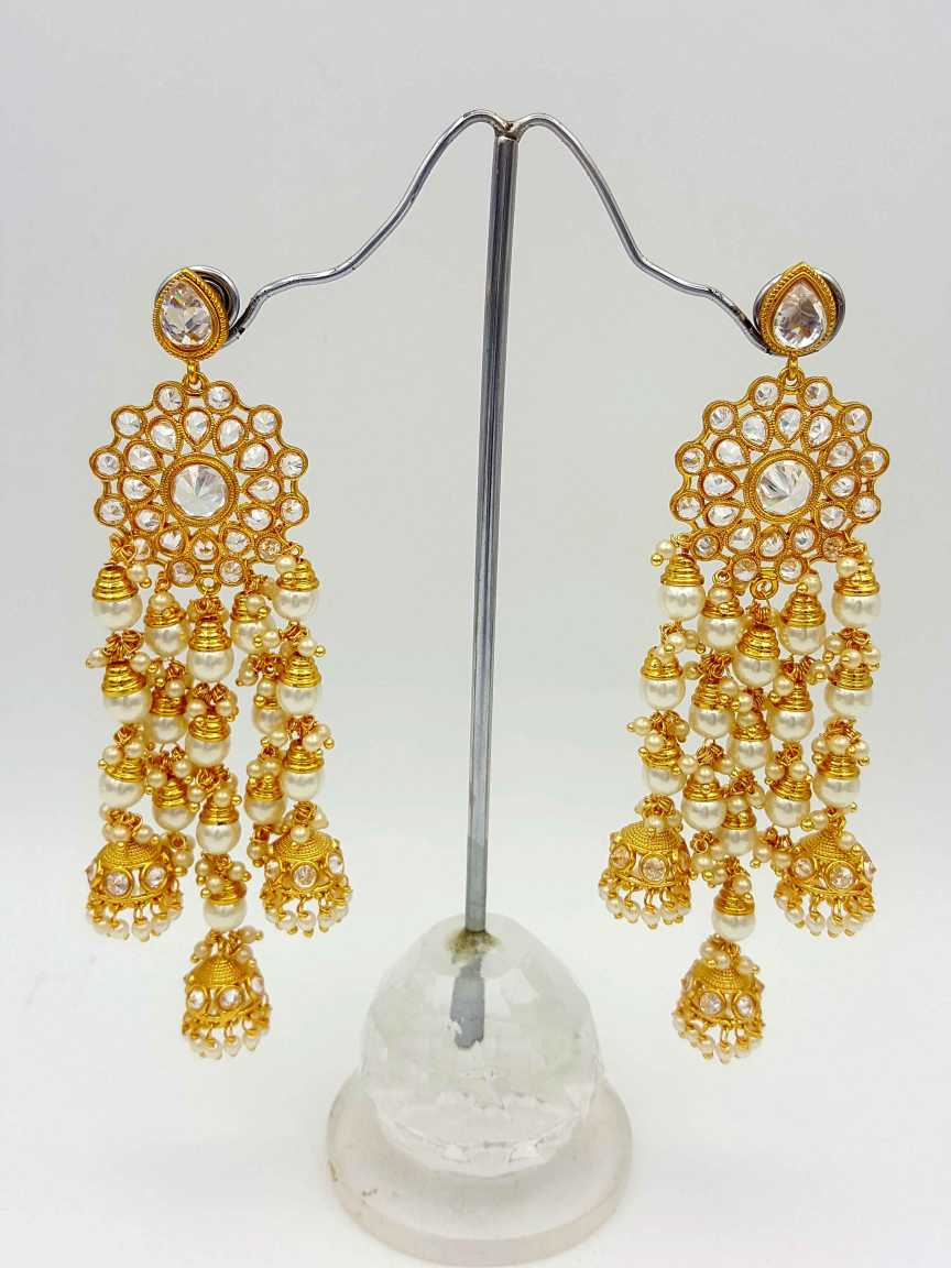 EARRING in CHECKERED POLKI Style | Design - 17943