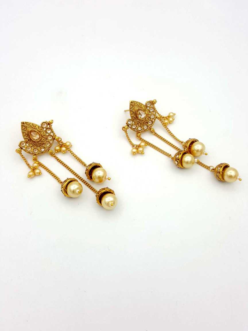 EARRING in CHECKERED POLKI Style | Design - 17944