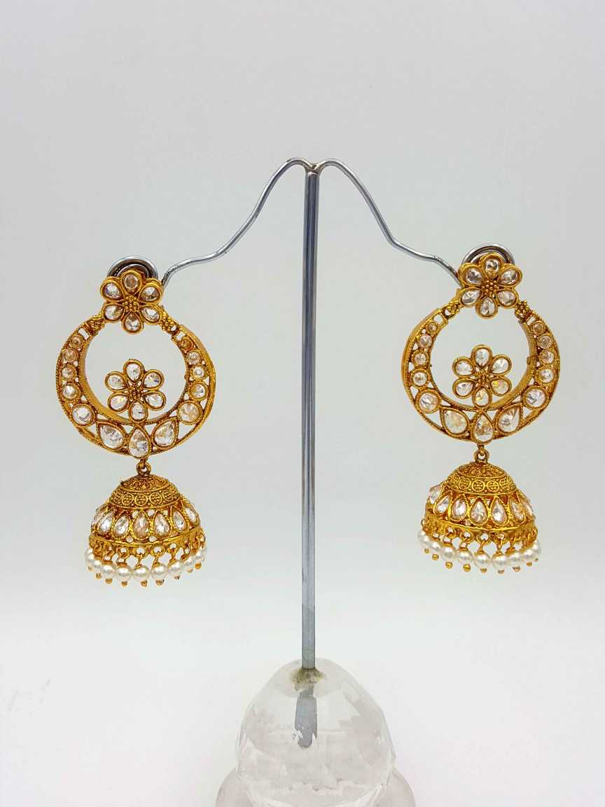 EARRING in CHECKERED POLKI Style | Design - 17945