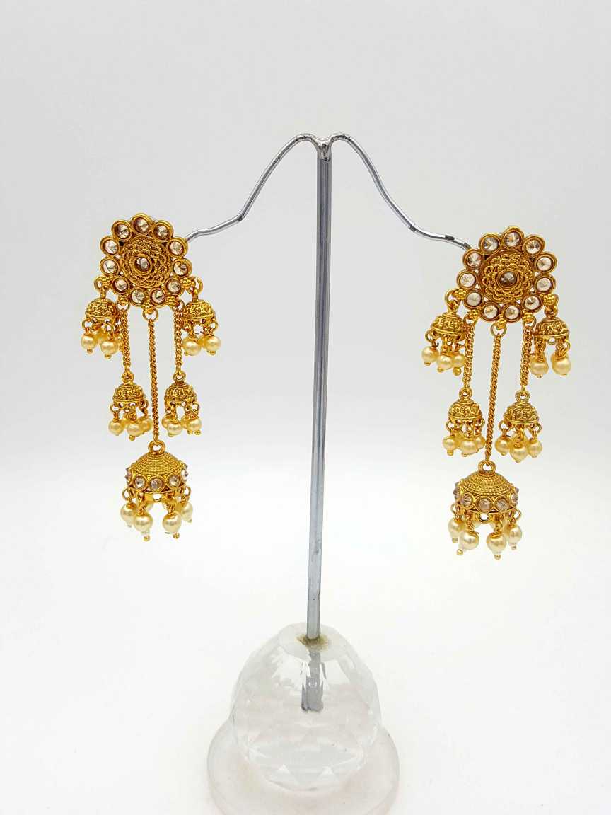 EARRING in CHECKERED POLKI Style | Design - 17946