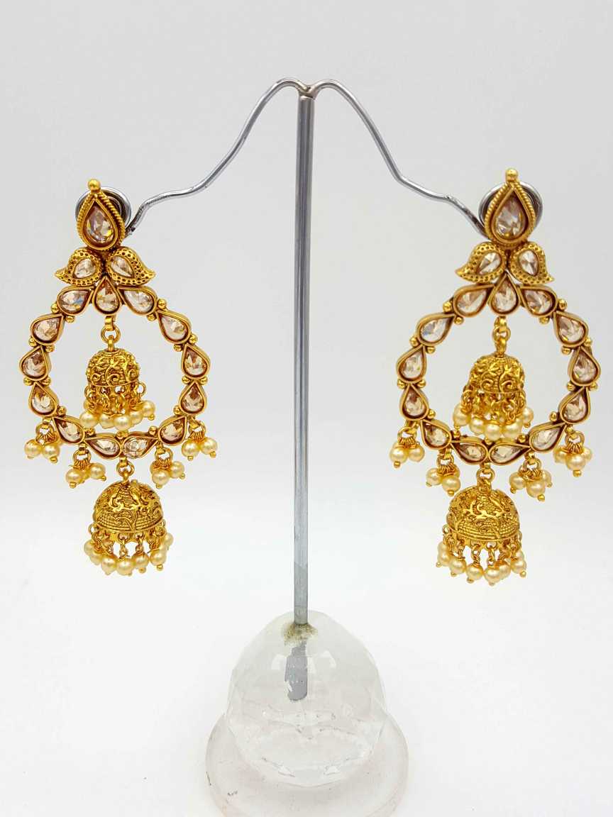 EARRING in CHECKERED POLKI Style | Design - 17947