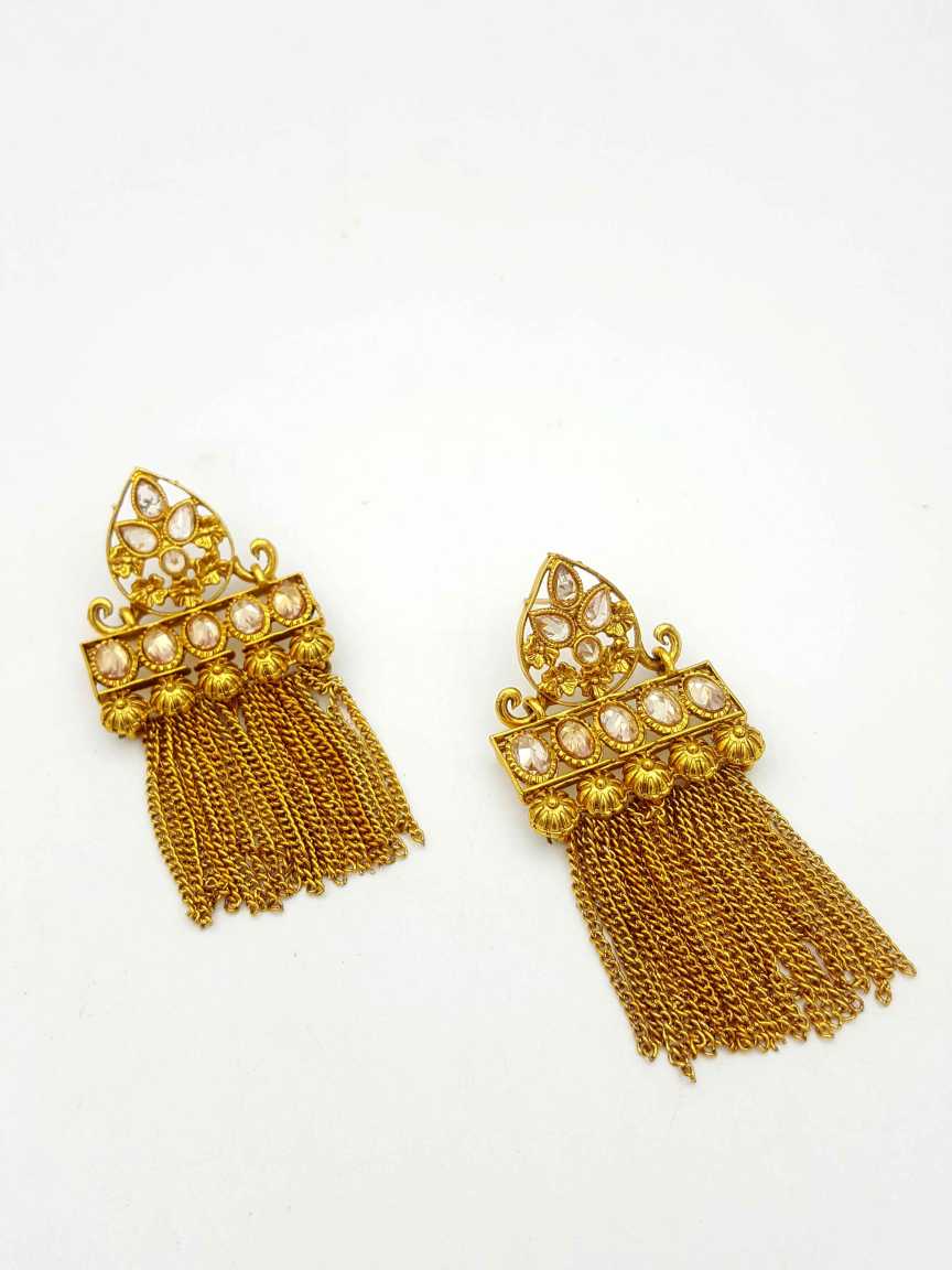 EARRING in CHECKERED POLKI Style | Design - 18075