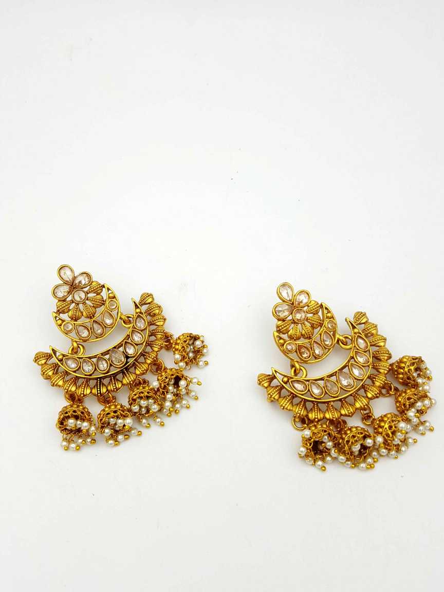 EARRING in CHECKERED POLKI Style | Design - 18076