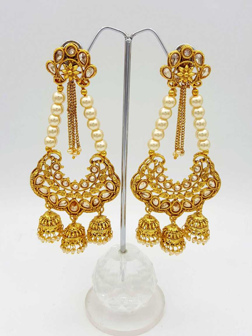 EARRING in CHECKERED POLKI Style | Design - 18085