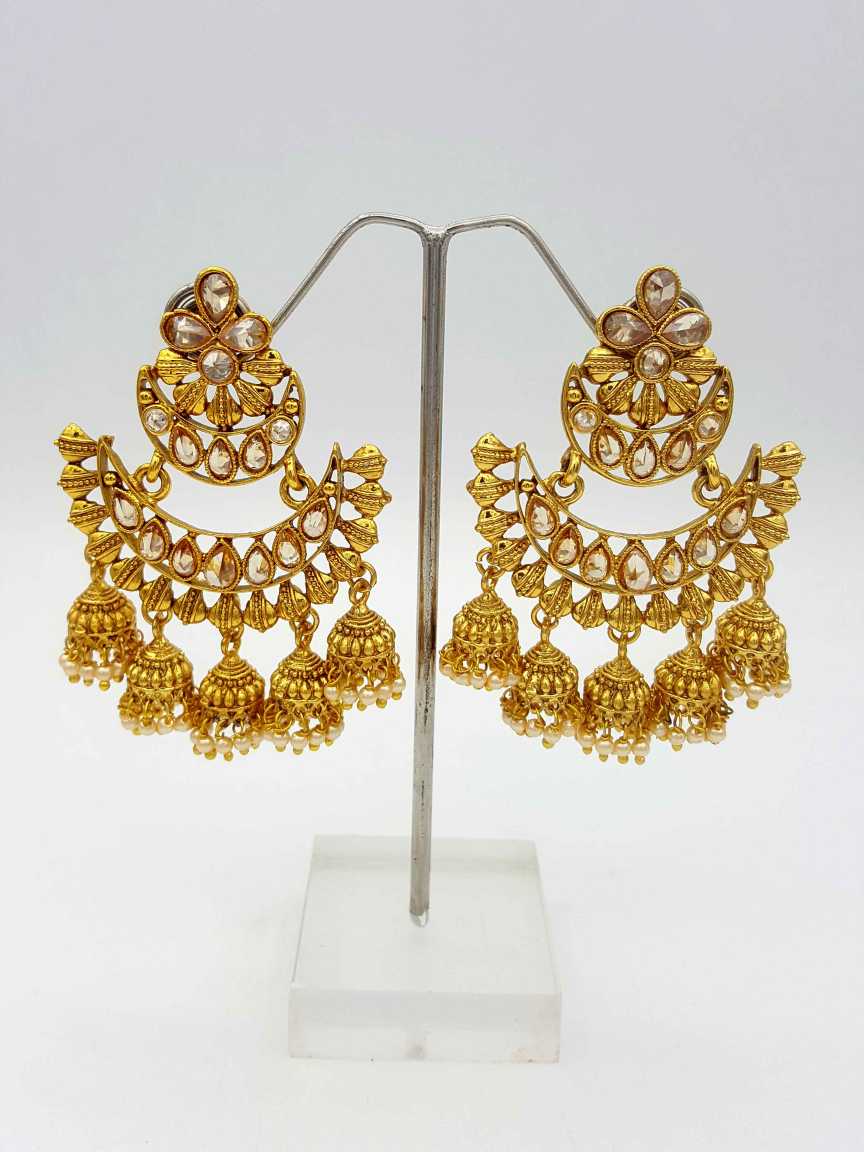 EARRING in CHECKERED POLKI Style | Design - 18086