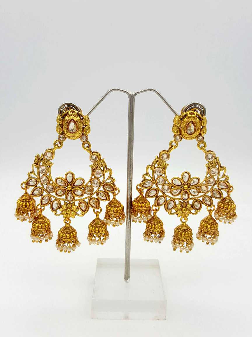 EARRING in CHECKERED POLKI Style | Design - 18087