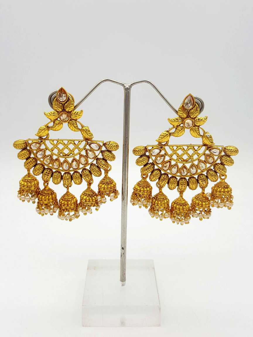 EARRING in CHECKERED POLKI Style | Design - 18088
