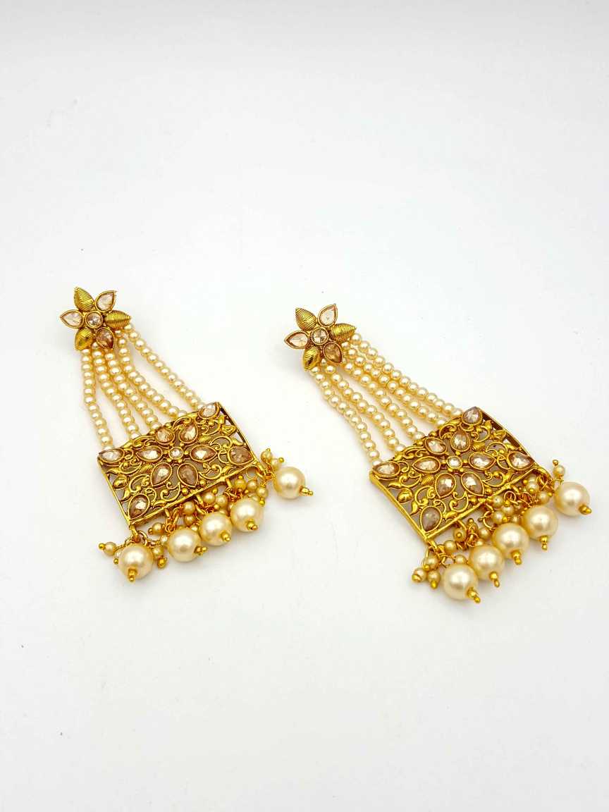 EARRING in CHECKERED POLKI Style | Design - 18089
