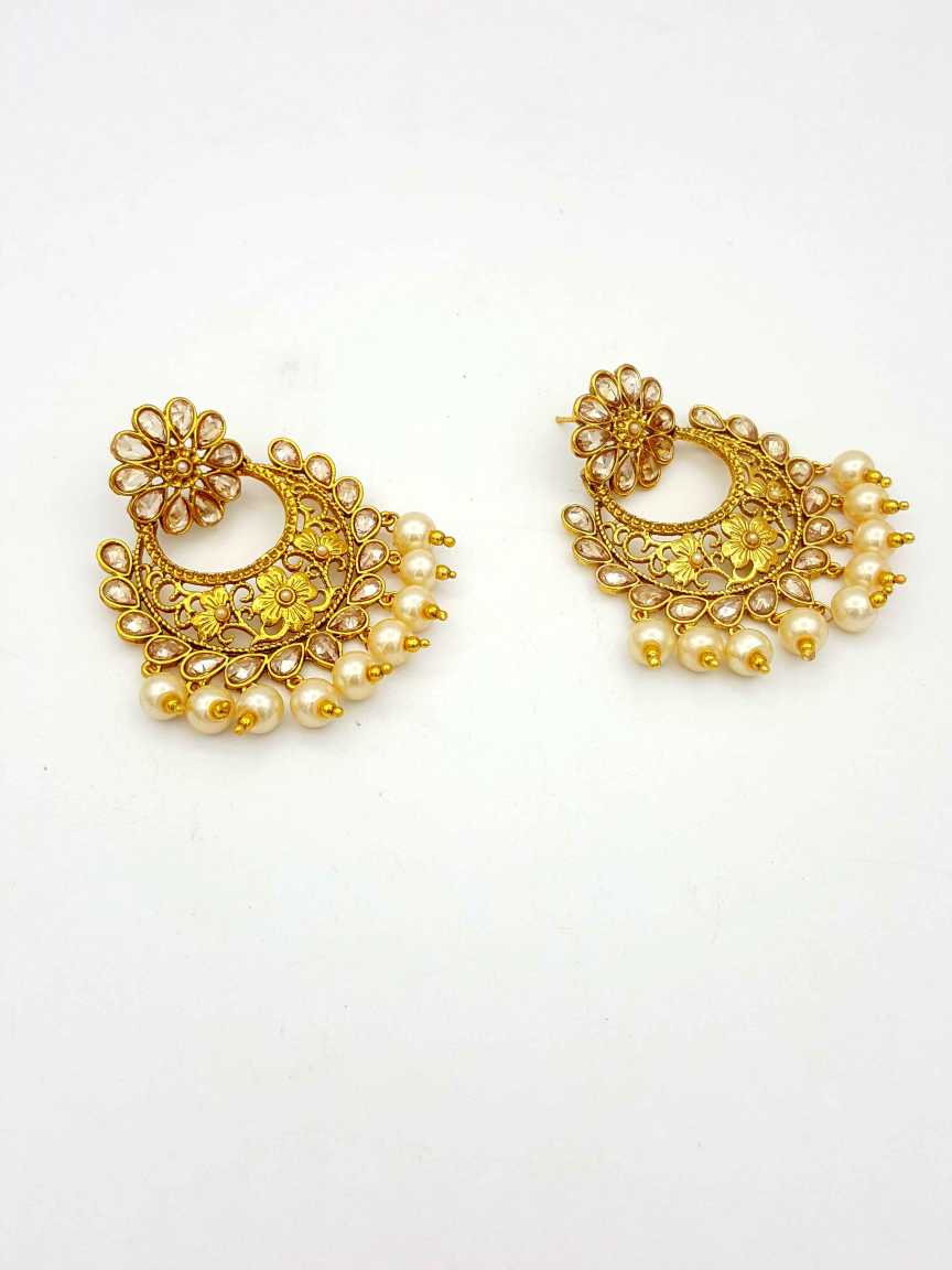 EARRING in CHECKERED POLKI Style | Design - 18093