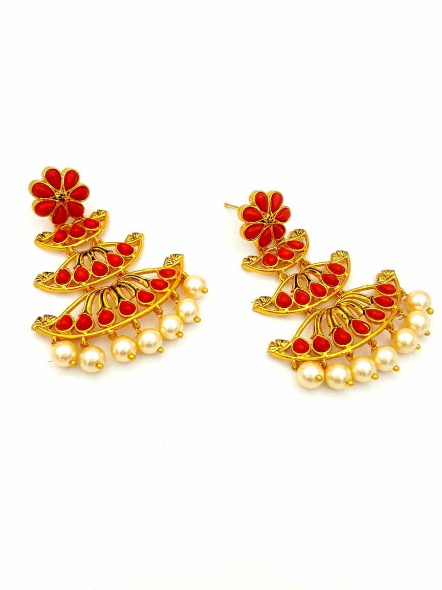 EARRING in CHECKERED POLKI Style | Design - 18124