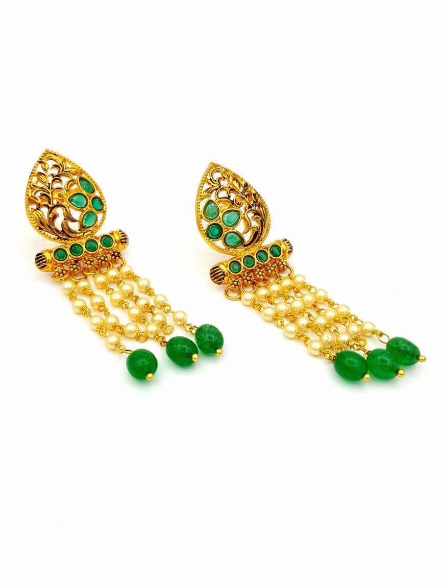 EARRING in CHECKERED POLKI Style | Design - 18126