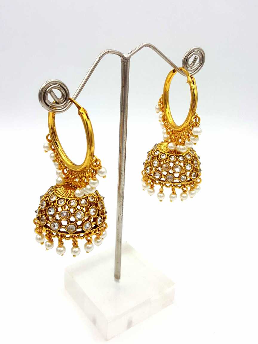 EARRING in CHECKERED POLKI Style | Design - 18181
