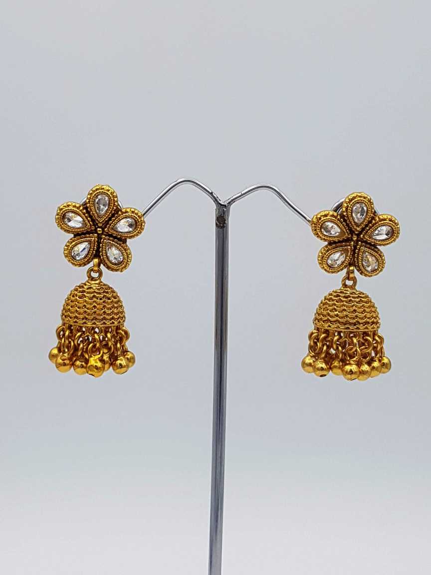EARRING in CHECKERED POLKI Style | Design - 18183
