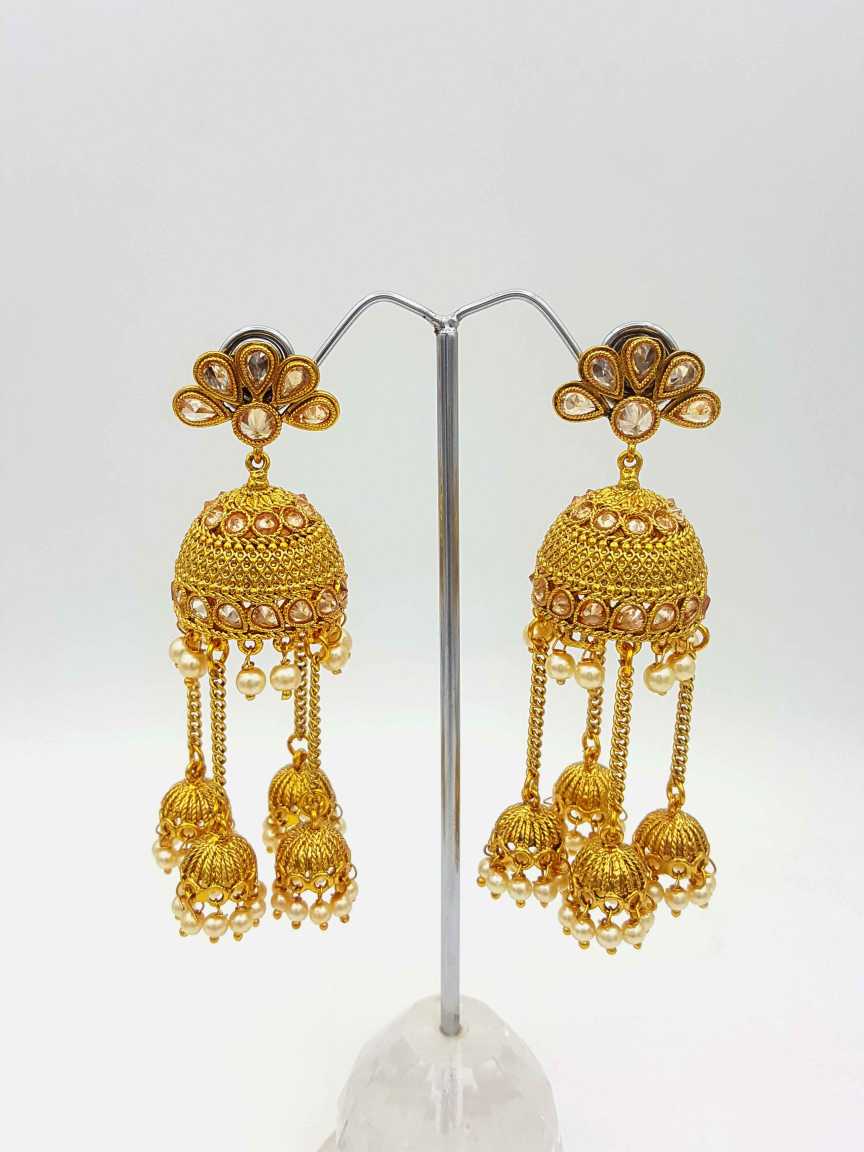 EARRING in CHECKERED POLKI Style | Design - 18194
