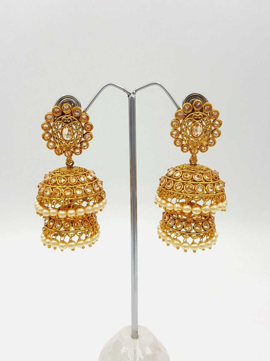 EARRING in CHECKERED POLKI Style | Design - 18195