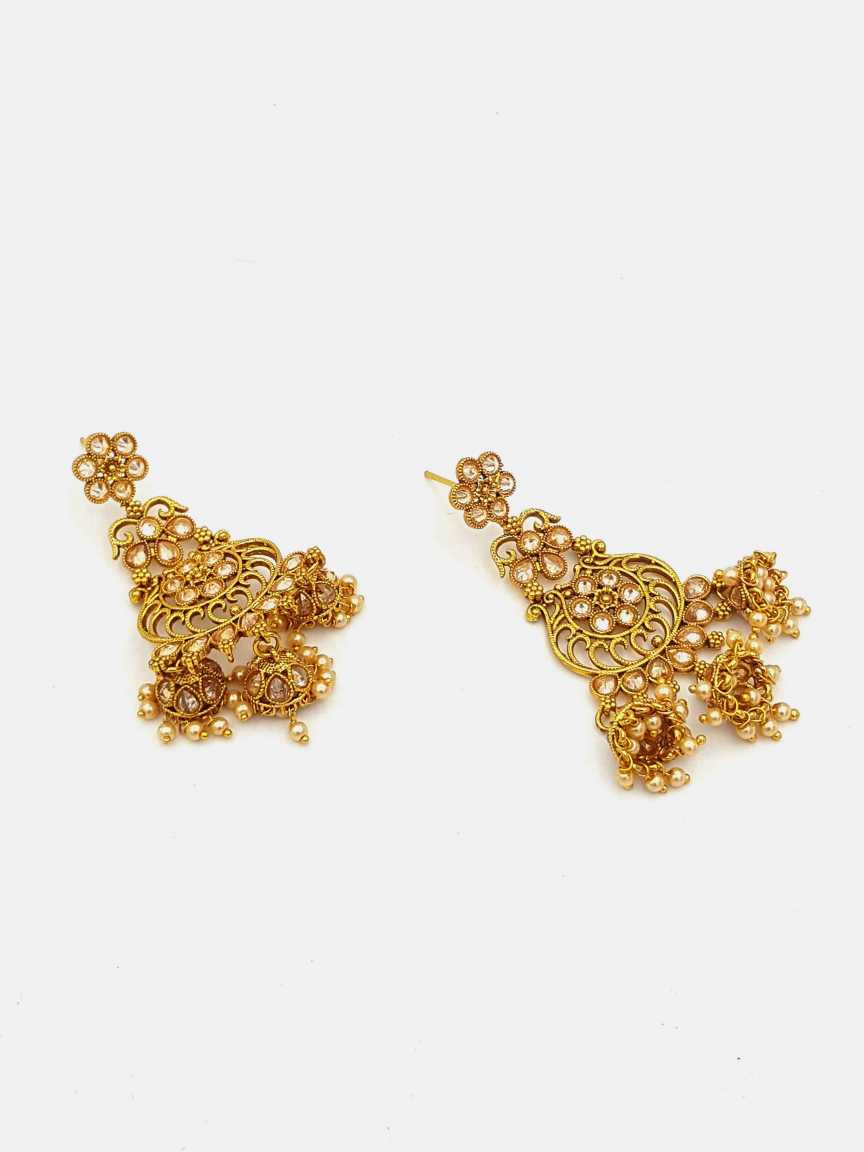 EARRING in CHECKERED POLKI Style | Design - 18394