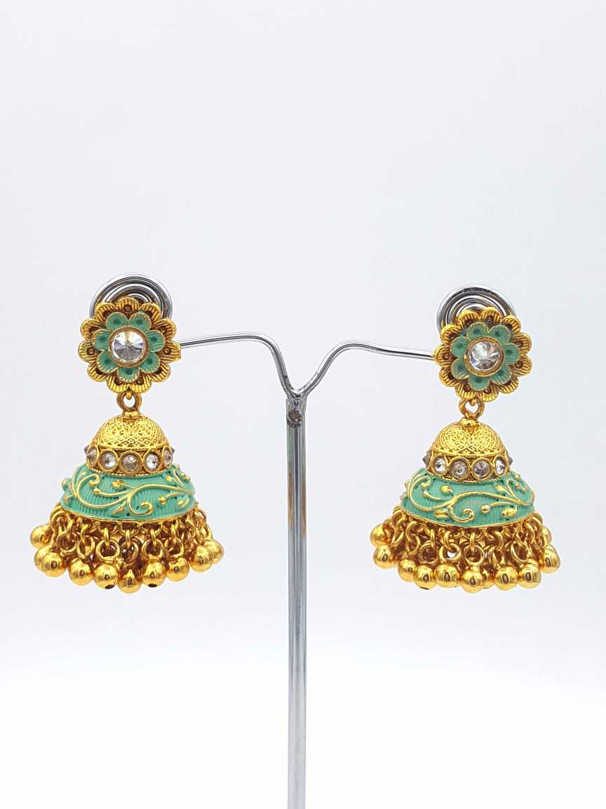 EARRING in CHECKERED POLKI Style | Design - 18396