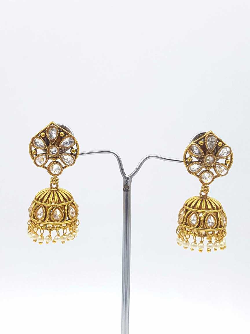 EARRING in CHECKERED POLKI Style | Design - 18398