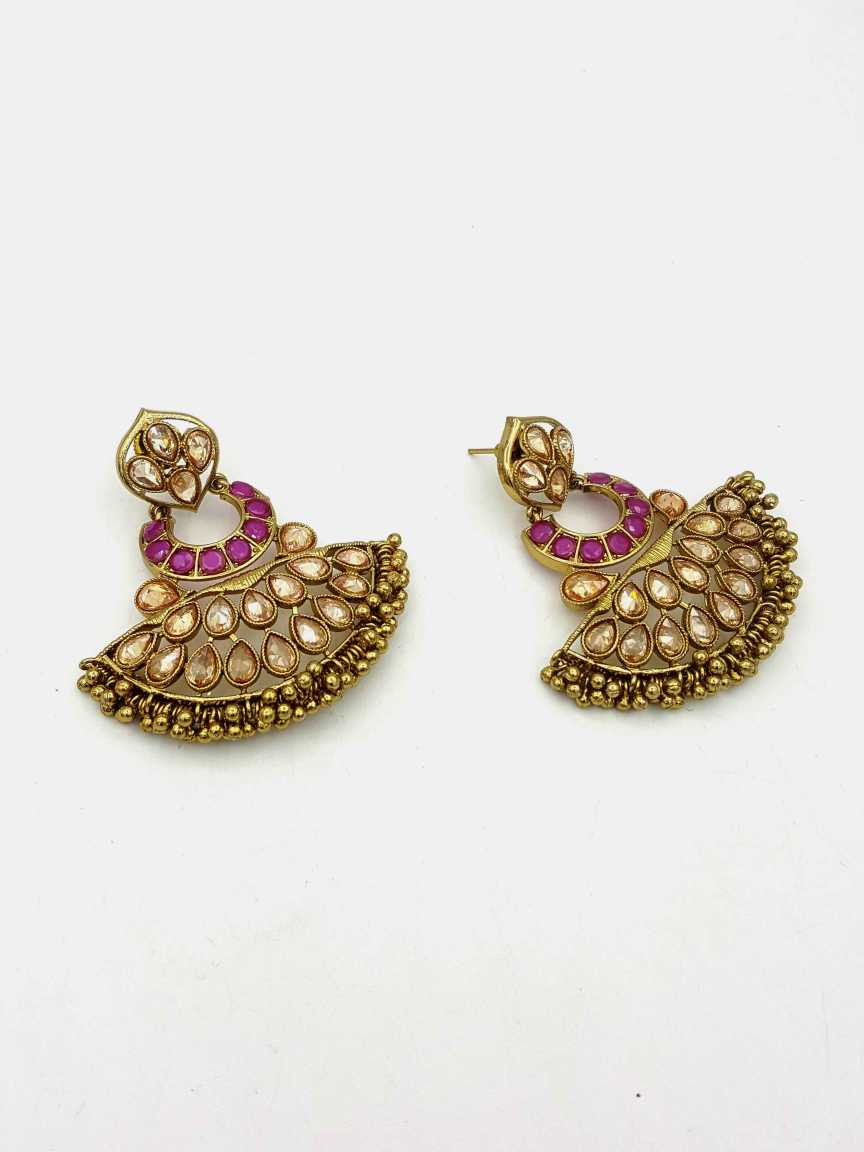 EARRING in CHECKERED POLKI Style | Design - 18427
