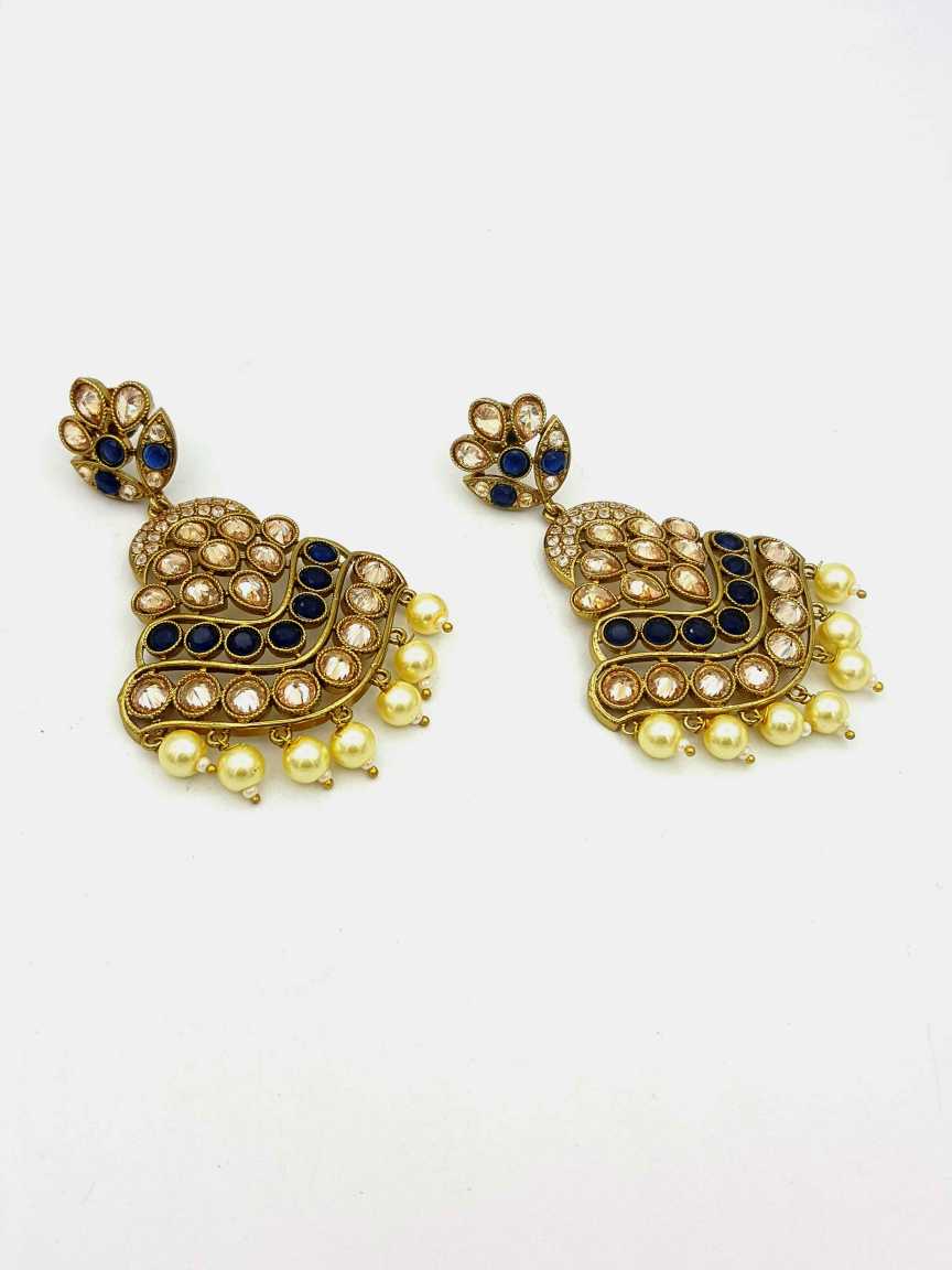 EARRING in CHECKERED POLKI Style | Design - 18430