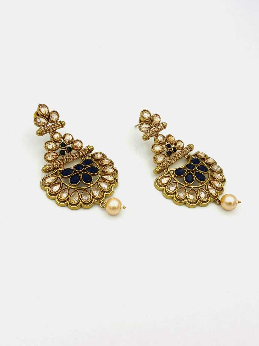 EARRING in CHECKERED POLKI Style | Design - 18431