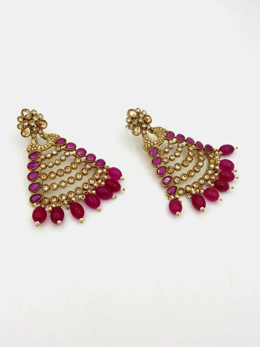 EARRING in CHECKERED POLKI Style | Design - 18433
