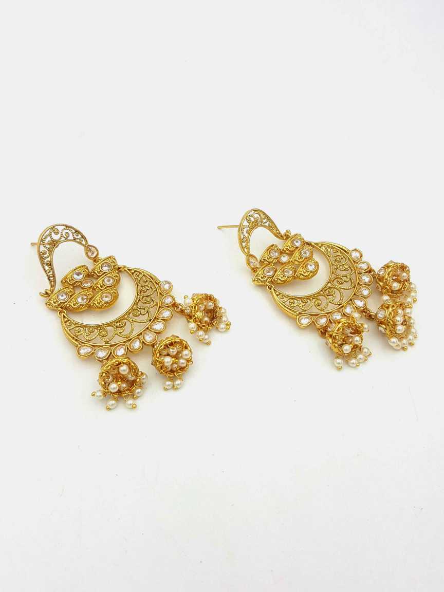 EARRING in CHECKERED POLKI Style | Design - 18446